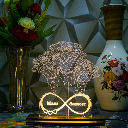 Giftationery Personalized LED Lamp - Perfect Anniversary, Birthday, Wedding, or Valentine's Day Gift for Couples & Spouses and Others (FL Design1.1)