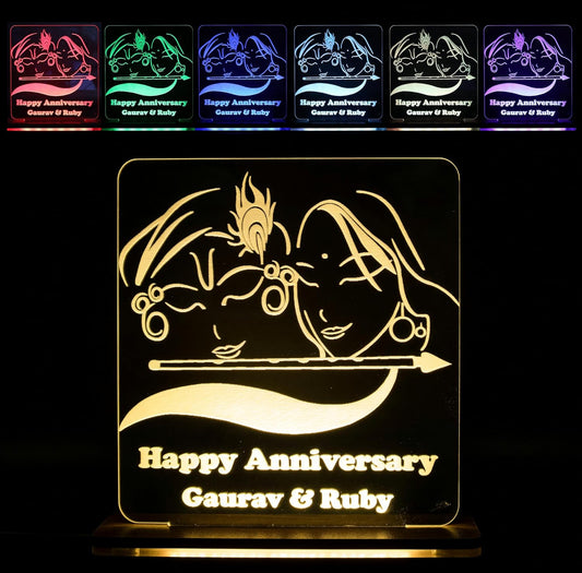 Giftationery Personalized LED Lamp - Perfect Anniversary, Birthday, Wedding, or Valentine's Day Gift for Couples & Spouses and Others (RK Design3.1)