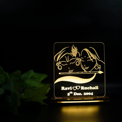 Giftationery Personalized LED Lamp - Perfect Anniversary, Birthday, Wedding, or Valentine's Day Gift for Couples & Spouses and Others (RK Design3.2)