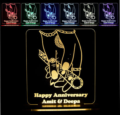Giftationery Personalized LED Lamp - Perfect Anniversary, Birthday, Wedding, or Valentine's Day Gift for Couples & Spouses and Others (RK Design4.1)