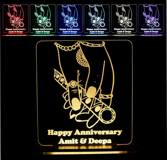 Giftationery Personalized LED Lamp - Perfect Anniversary, Birthday, Wedding, or Valentine's Day Gift for Couples & Spouses and Others (RK Design4.1)