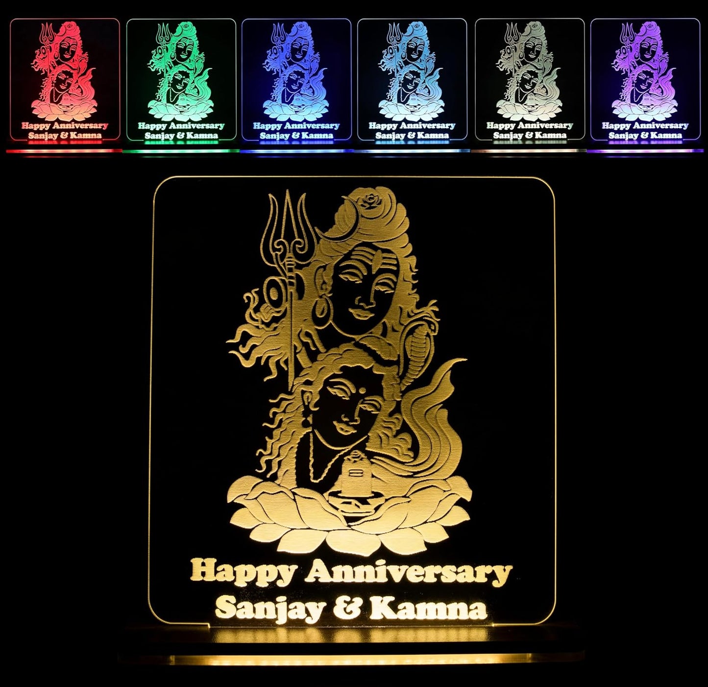 Giftationery Personalized LED Lamp - Perfect Anniversary, Birthday, Wedding, or Valentine's Day Gift for Couples & Spouses and Others (SP Design2.1)