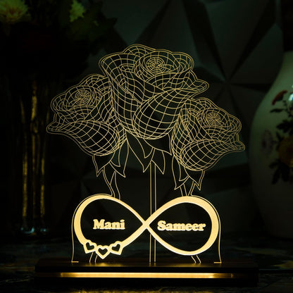 Giftationery Personalized LED Lamp - Perfect Anniversary, Birthday, Wedding, or Valentine's Day Gift for Couples & Spouses and Others (FL Design1.1)