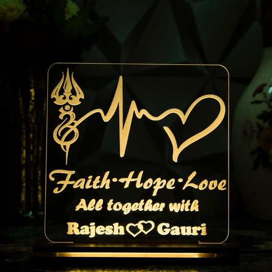 Giftationery Personalized LED Lamp - Perfect Anniversary, Birthday, Wedding, or Valentine's Day Gift for Couples & Spouses and Others (SL Design1.1)