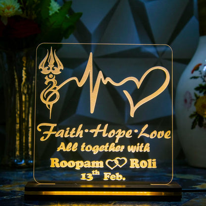 Giftationery Personalized LED Lamp - Perfect Anniversary, Birthday, Wedding, or Valentine's Day Gift for Couples & Spouses and Others (SL Design1.2)