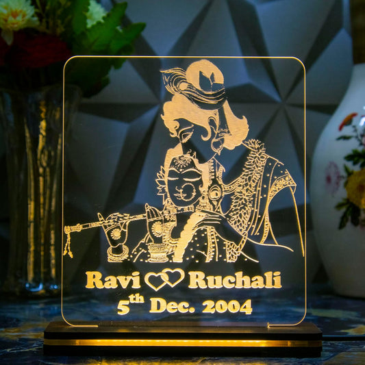 Giftationery Personalized LED Lamp - Perfect Anniversary, Birthday, Wedding, or Valentine's Day Gift for Couples & Spouses and Others (RK Design1.2)