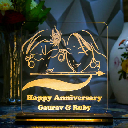 Giftationery Personalized LED Lamp - Perfect Anniversary, Birthday, Wedding, or Valentine's Day Gift for Couples & Spouses and Others (RK Design3.1)