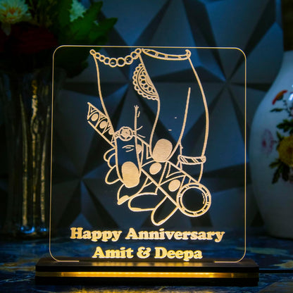 Giftationery Personalized LED Lamp - Perfect Anniversary, Birthday, Wedding, or Valentine's Day Gift for Couples & Spouses and Others (RK Design4.1)