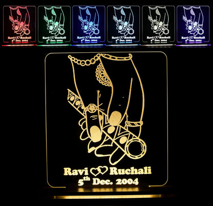 Giftationery Personalized LED Lamp - Perfect Anniversary, Birthday, Wedding, or Valentine's Day Gift for Couples & Spouses and Others (RK Design4.2)