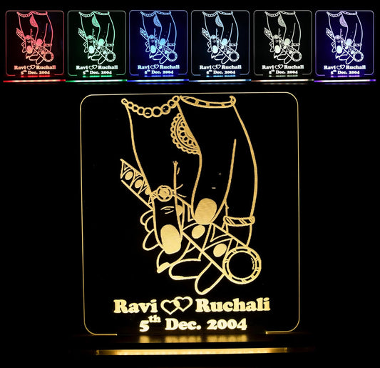 Giftationery Personalized LED Lamp - Perfect Anniversary, Birthday, Wedding, or Valentine's Day Gift for Couples & Spouses and Others (RK Design4.2)