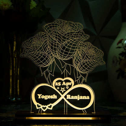 Giftationery Personalized LED Lamp - Perfect Anniversary, Birthday, Wedding, or Valentine's Day Gift for Couples & Spouses and Others (FL Design1.1)