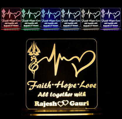 Giftationery Personalized LED Lamp - Perfect Anniversary, Birthday, Wedding, or Valentine's Day Gift for Couples & Spouses and Others (SL Design1.1)