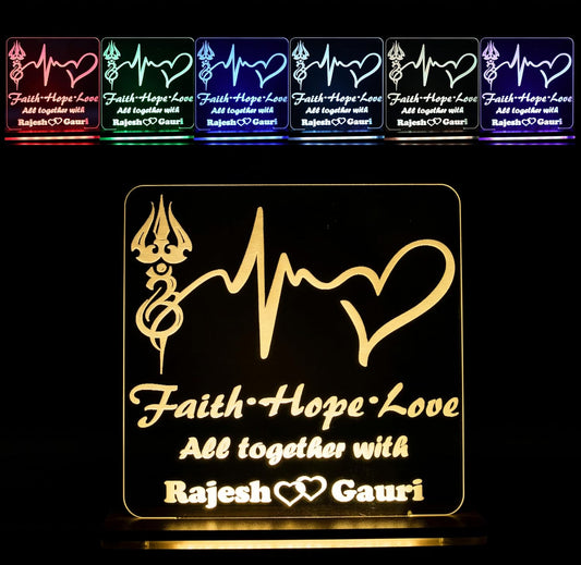 Giftationery Personalized LED Lamp - Perfect Anniversary, Birthday, Wedding, or Valentine's Day Gift for Couples & Spouses and Others (SL Design1.1)