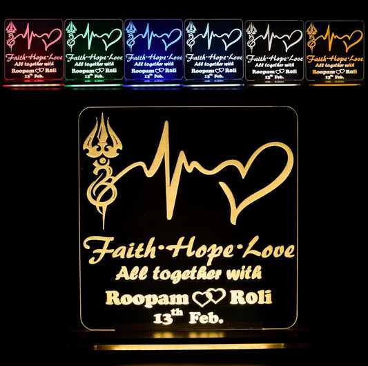 Giftationery Personalized LED Lamp - Perfect Anniversary, Birthday, Wedding, or Valentine's Day Gift for Couples & Spouses and Others (SL Design1.2)