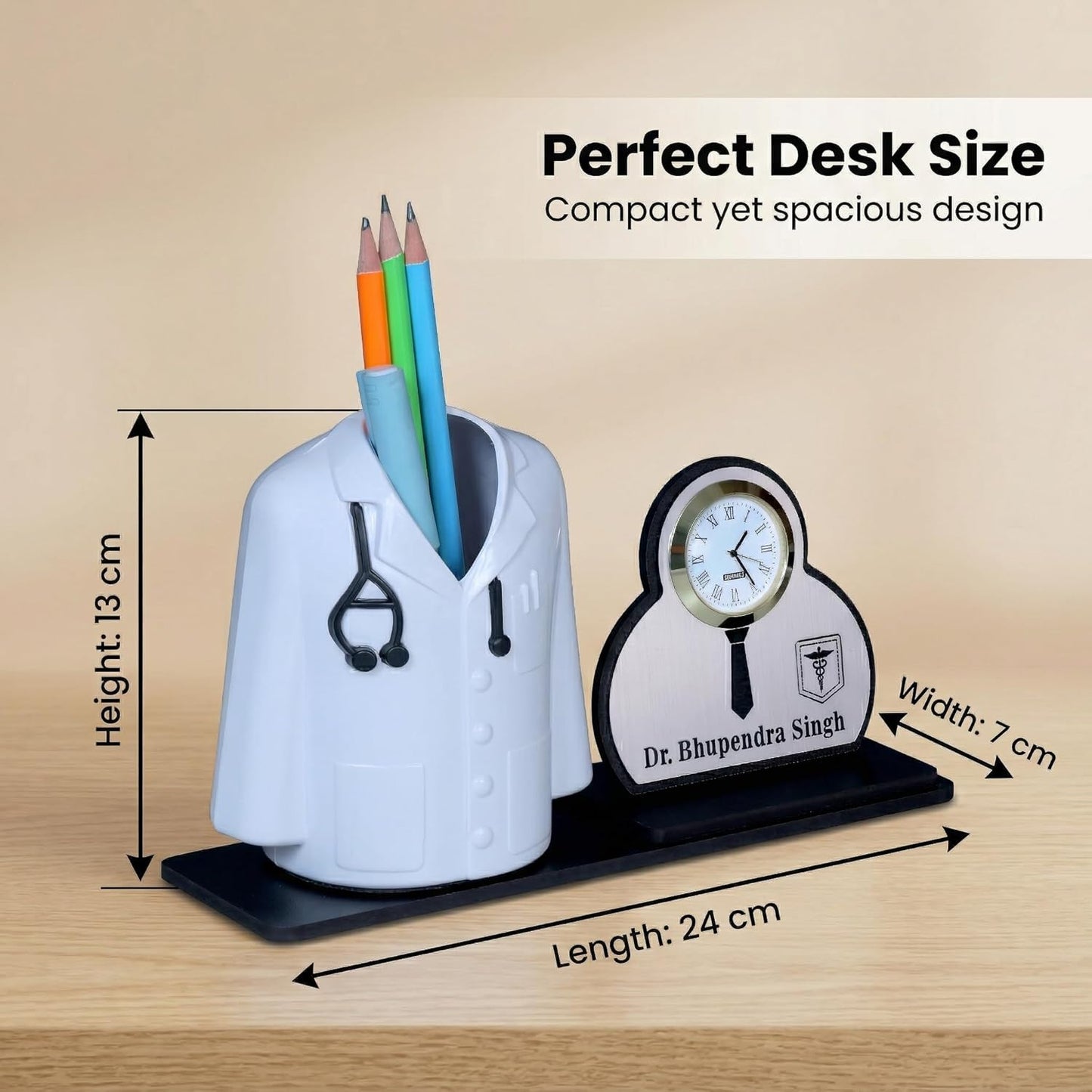 Giftationery Creative personalized Organizer & gift for doctor Pen Stand | Apron/Coat Shape Pencil Holder | A best gift for doctors female, male & Medical Aspirants for Graduation or Clinic Opening