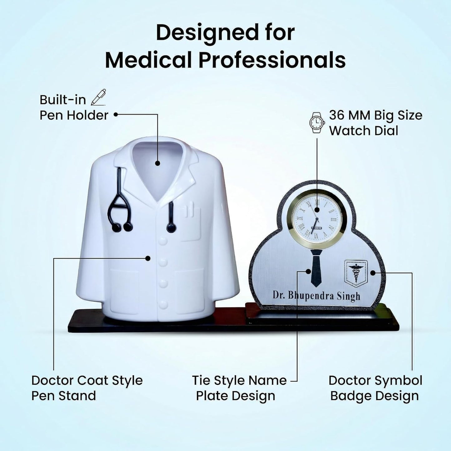 Giftationery Creative personalized Organizer & gift for doctor Pen Stand | Apron/Coat Shape Pencil Holder | A best gift for doctors female, male & Medical Aspirants for Graduation or Clinic Opening