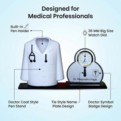 Giftationery Creative personalized Organizer & gift for doctor Pen Stand | Apron/Coat Shape Pencil Holder | A best gift for doctors female, male & Medical Aspirants for Graduation or Clinic Opening