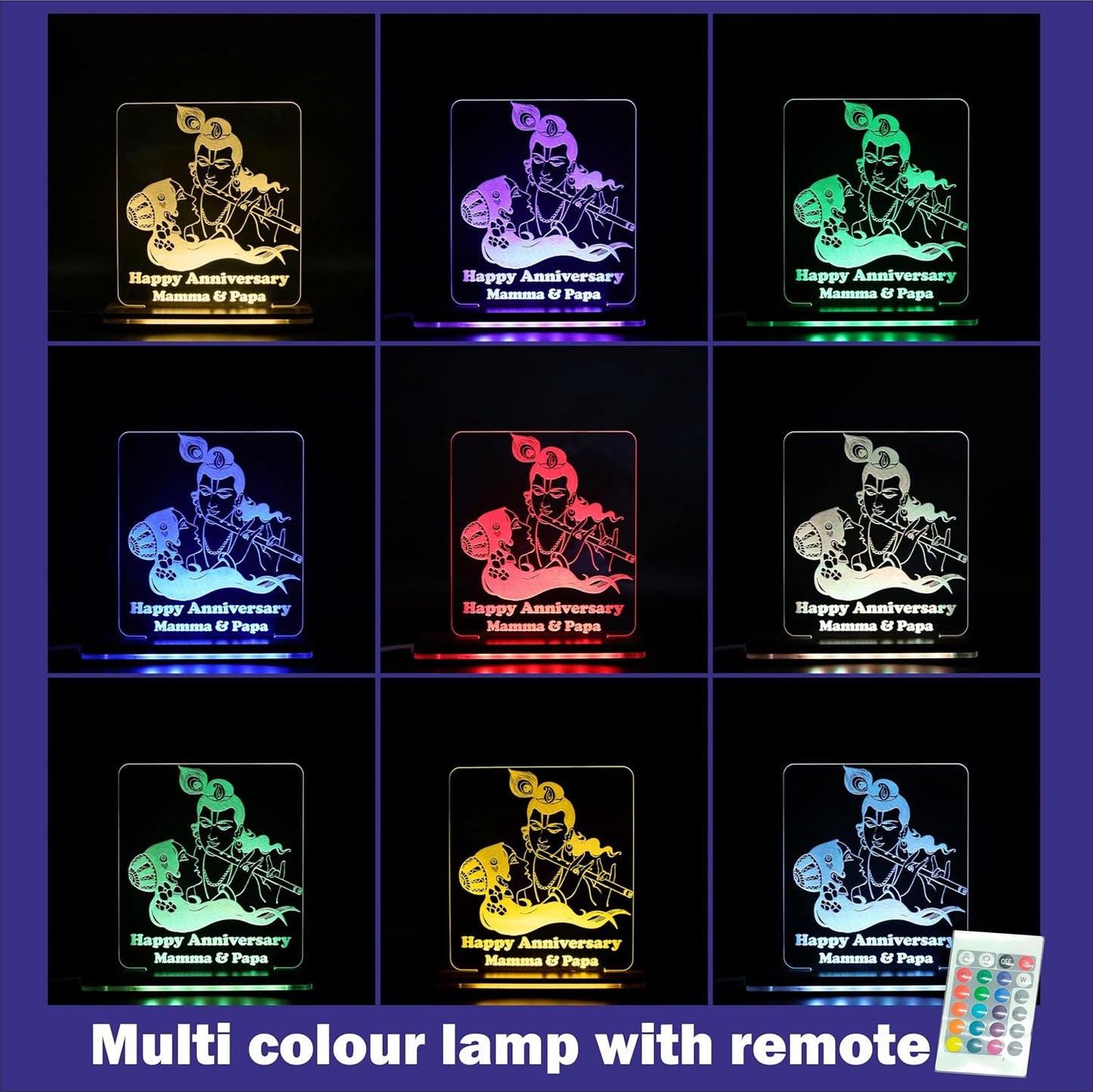 Giftationery Personalized LED Lamp - Perfect Anniversary, Birthday, Wedding, or Valentine's Day Gift for Couples & Spouses and Others (RK Design2.1)
