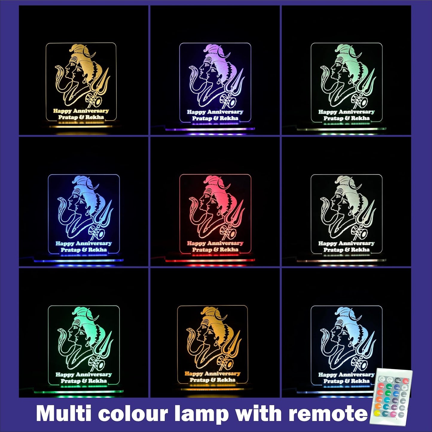 Giftationery Personalized LED Lamp - Perfect Anniversary, Birthday, Wedding, or Valentine's Day Gift for Couples & Spouses and Others (SP Design1.1)