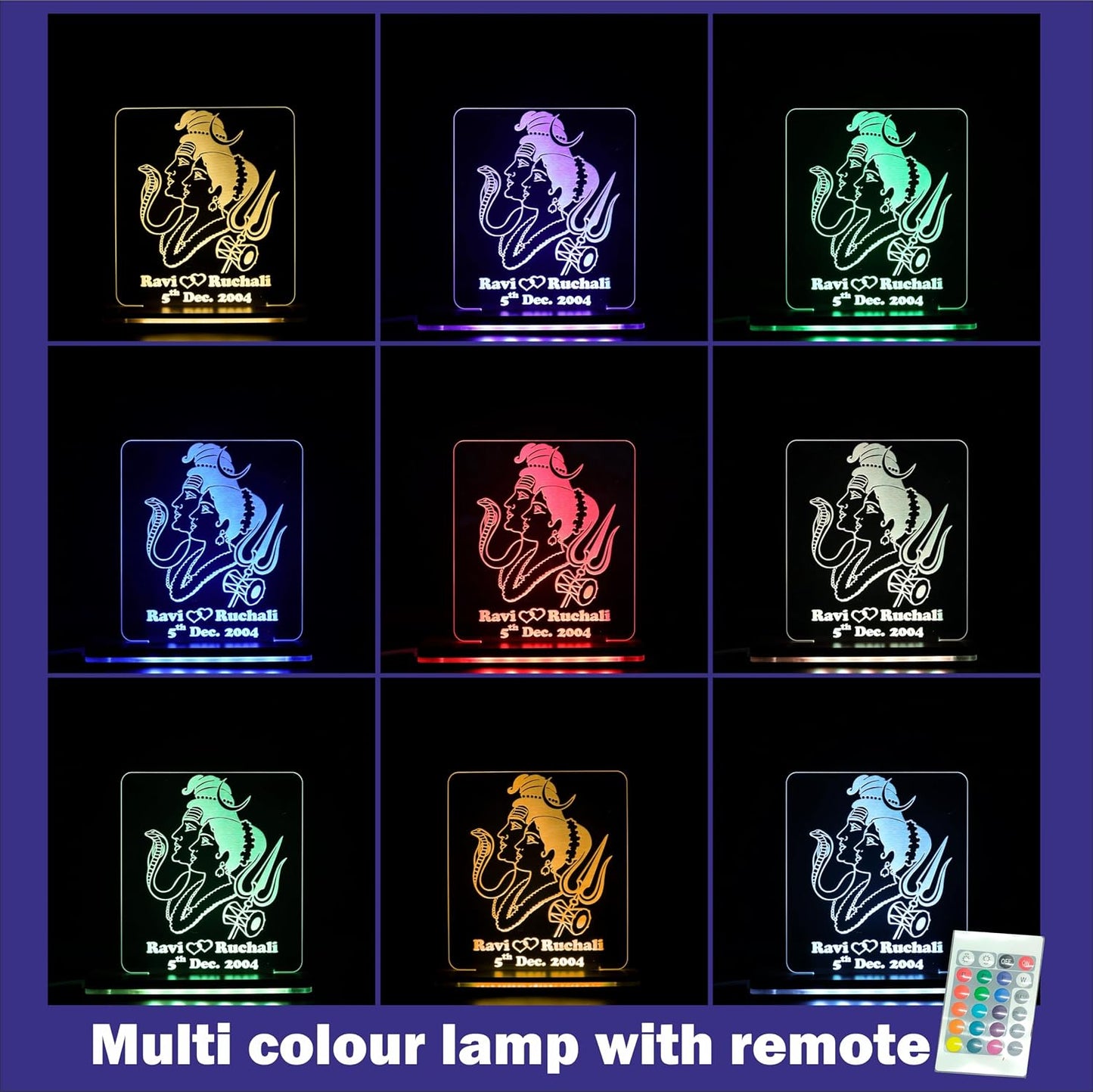 Giftationery Personalized LED Lamp - Perfect Anniversary, Birthday, Wedding, or Valentine's Day Gift for Couples & Spouses and Others (SP Design1.2)