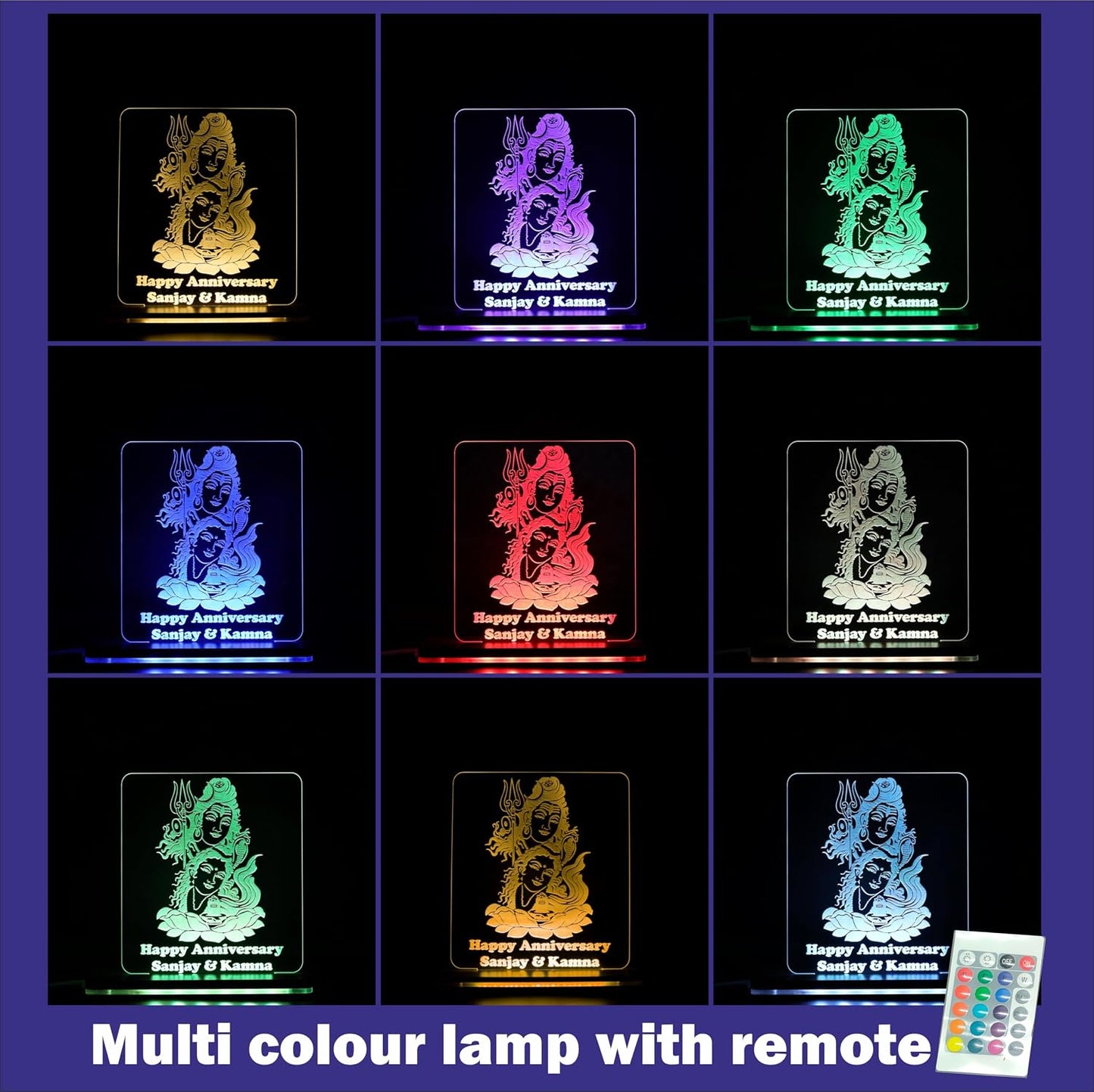Giftationery Personalized LED Lamp - Perfect Anniversary, Birthday, Wedding, or Valentine's Day Gift for Couples & Spouses and Others (SP Design2.1)