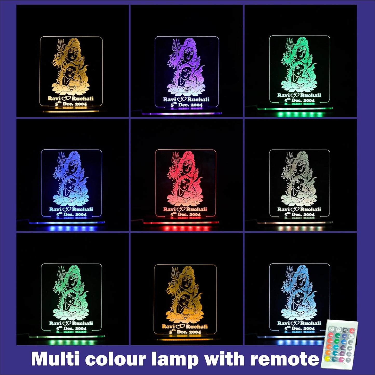 Giftationery Personalized LED Lamp - Perfect Anniversary, Birthday, Wedding, or Valentine's Day Gift for Couples & Spouses and Others (SP Design2.2)