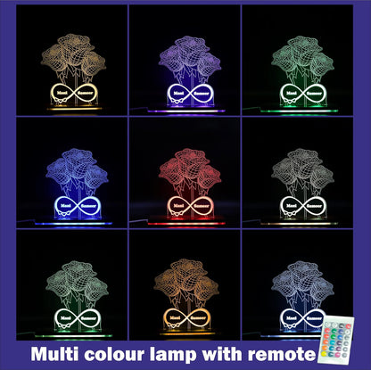 Giftationery Personalized LED Lamp - Perfect Anniversary, Birthday, Wedding, or Valentine's Day Gift for Couples & Spouses and Others (FL Design1.1)