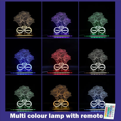 Giftationery Personalized LED Lamp - Perfect Anniversary, Birthday, Wedding, or Valentine's Day Gift for Couples & Spouses and Others (FL Design1.1)