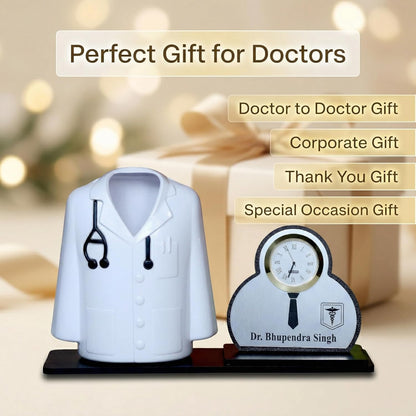 Giftationery Creative personalized Organizer & gift for doctor Pen Stand | Apron/Coat Shape Pencil Holder | A best gift for doctors female, male & Medical Aspirants for Graduation or Clinic Opening