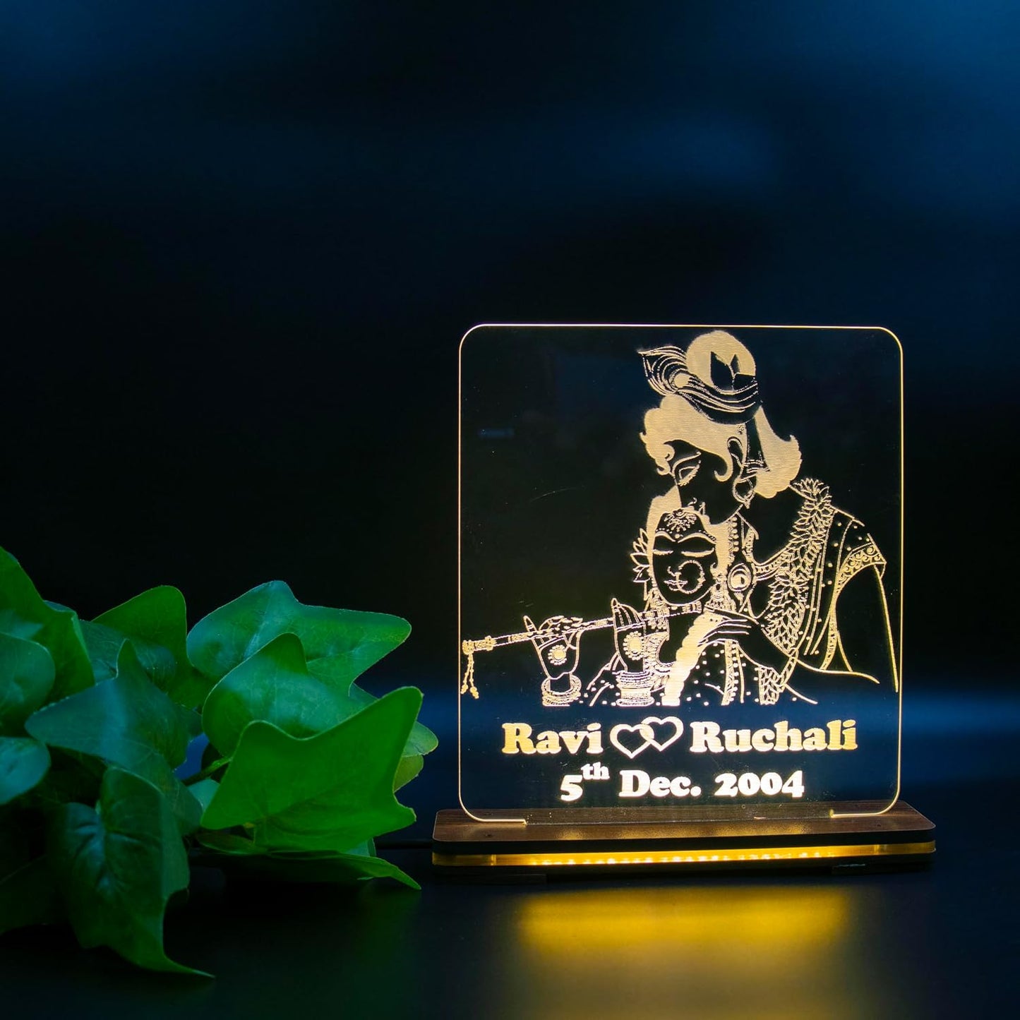 Giftationery Personalized LED Lamp - Perfect Anniversary, Birthday, Wedding, or Valentine's Day Gift for Couples & Spouses and Others (RK Design1.2)