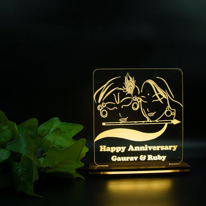 Giftationery Personalized LED Lamp - Perfect Anniversary, Birthday, Wedding, or Valentine's Day Gift for Couples & Spouses and Others (RK Design3.1)