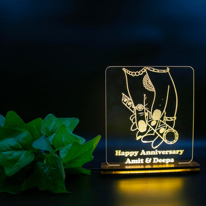Giftationery Personalized LED Lamp - Perfect Anniversary, Birthday, Wedding, or Valentine's Day Gift for Couples & Spouses and Others (RK Design4.1)