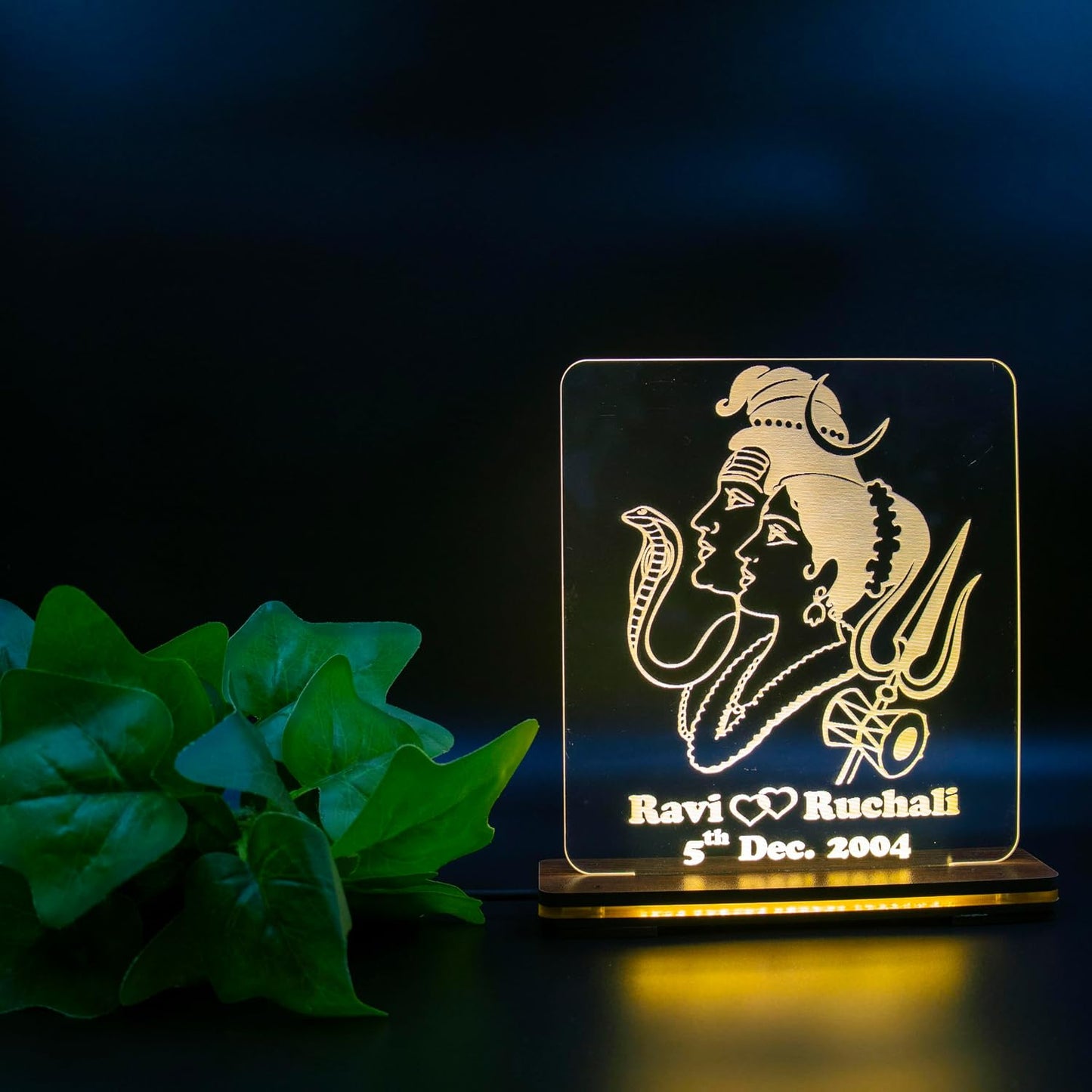 Giftationery Personalized LED Lamp - Perfect Anniversary, Birthday, Wedding, or Valentine's Day Gift for Couples & Spouses and Others (SP Design1.2)