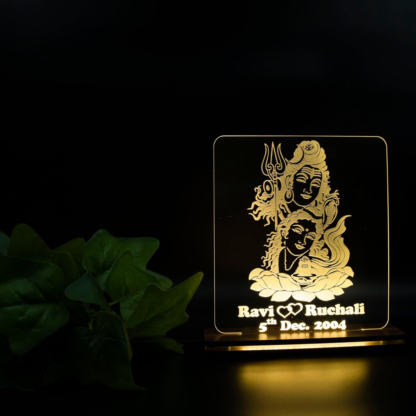 Giftationery Personalized LED Lamp - Perfect Anniversary, Birthday, Wedding, or Valentine's Day Gift for Couples & Spouses and Others (SP Design2.2)