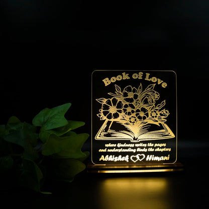 Giftationery Personalized LED Lamp - Perfect Anniversary, Birthday, Wedding, or Valentine's Day Gift for Couples & Spouses and Others (BK Design1.1)