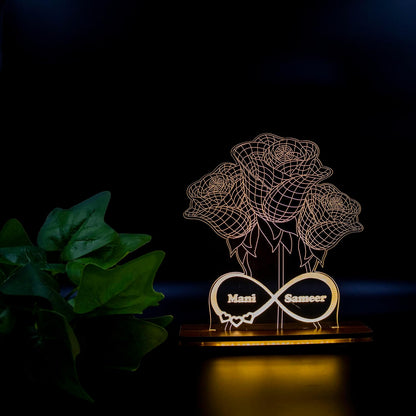 Giftationery Personalized LED Lamp - Perfect Anniversary, Birthday, Wedding, or Valentine's Day Gift for Couples & Spouses and Others (FL Design1.1)