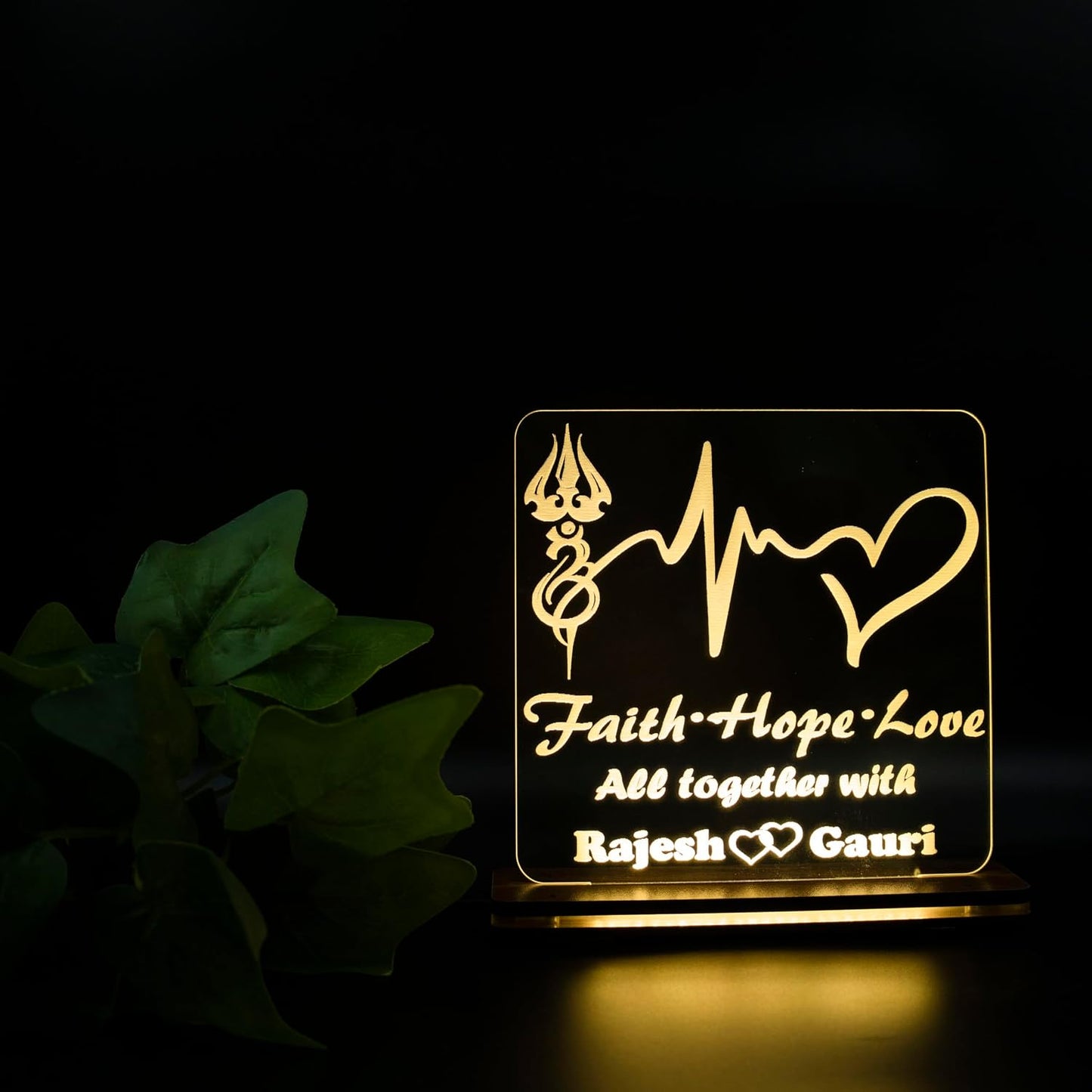 Giftationery Personalized LED Lamp - Perfect Anniversary, Birthday, Wedding, or Valentine's Day Gift for Couples & Spouses and Others (SL Design1.1)