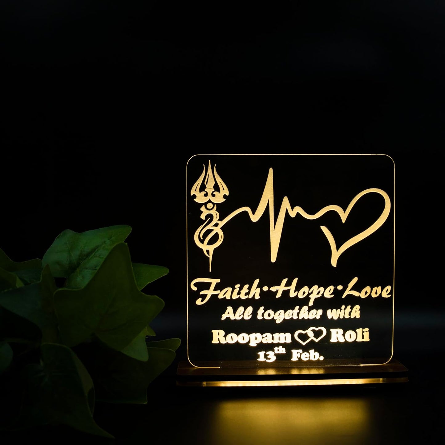 Giftationery Personalized LED Lamp - Perfect Anniversary, Birthday, Wedding, or Valentine's Day Gift for Couples & Spouses and Others (SL Design1.2)