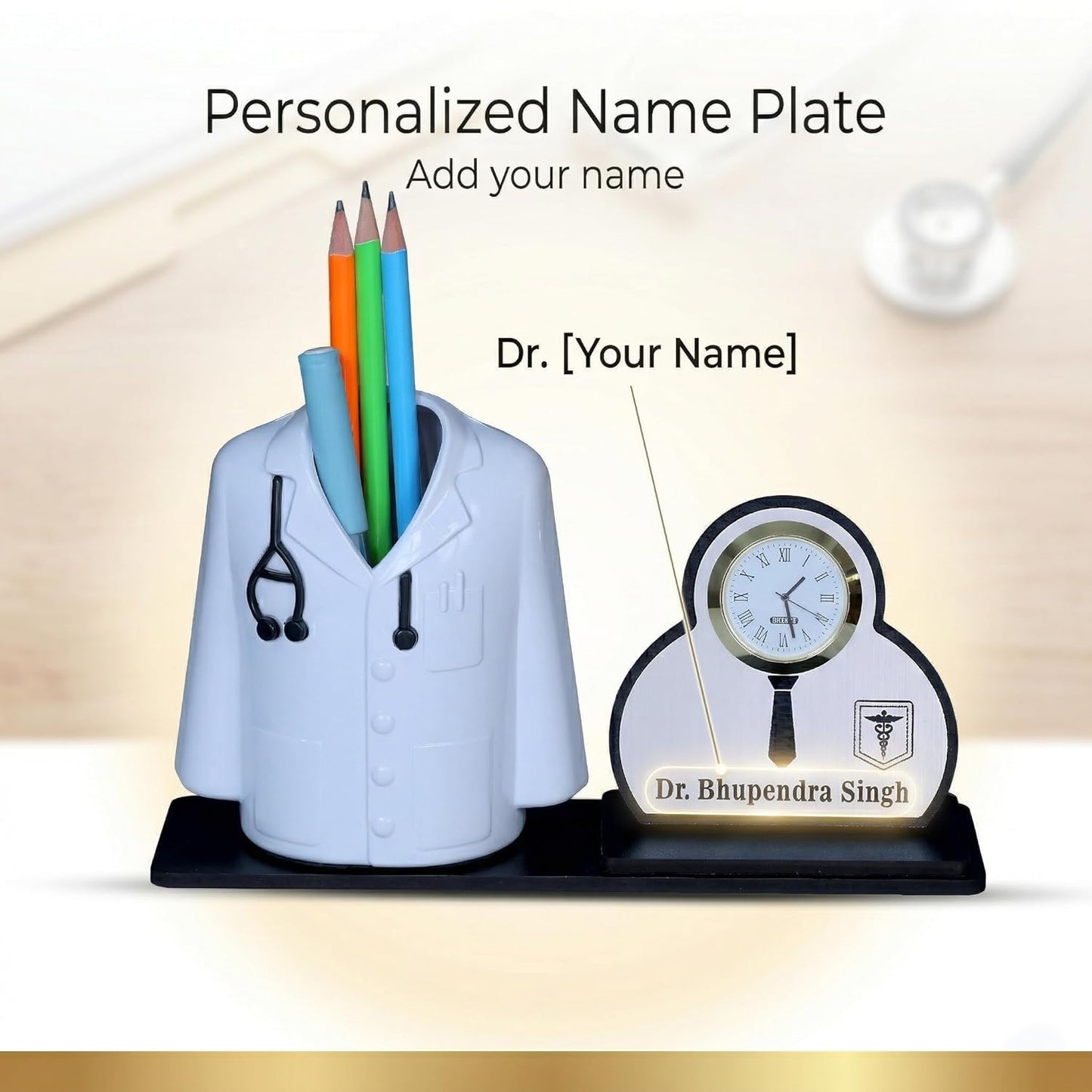 Giftationery Creative personalized Organizer & gift for doctor Pen Stand | Apron/Coat Shape Pencil Holder | A best gift for doctors female, male & Medical Aspirants for Graduation or Clinic Opening