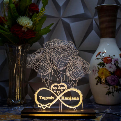 Giftationery Personalized LED Lamp - Perfect Anniversary, Birthday, Wedding, or Valentine's Day Gift for Couples & Spouses and Others (FL Design1.2)
