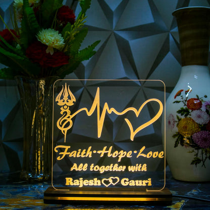 Giftationery Personalized LED Lamp - Perfect Anniversary, Birthday, Wedding, or Valentine's Day Gift for Couples & Spouses and Others (SL Design1.1)