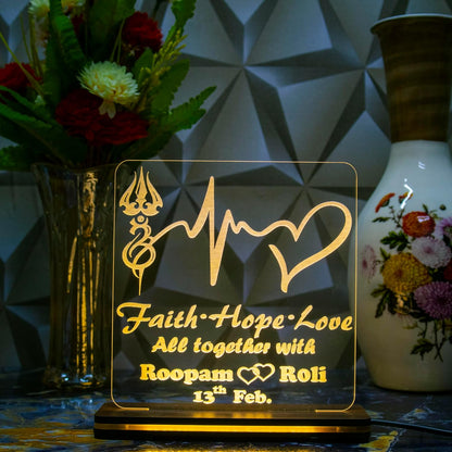 Giftationery Personalized LED Lamp - Perfect Anniversary, Birthday, Wedding, or Valentine's Day Gift for Couples & Spouses and Others (SL Design1.2)