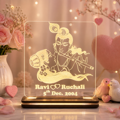 Giftationery Personalized LED Lamp - Perfect Anniversary, Birthday, Wedding, or Valentine's Day Gift for Couples & Spouses and Others (RK Design2.2)