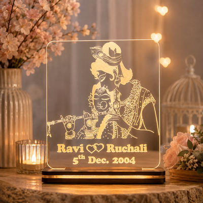 Giftationery Personalized LED Lamp - Perfect Anniversary, Birthday, Wedding, or Valentine's Day Gift for Couples & Spouses and Others (RK Design1.2)