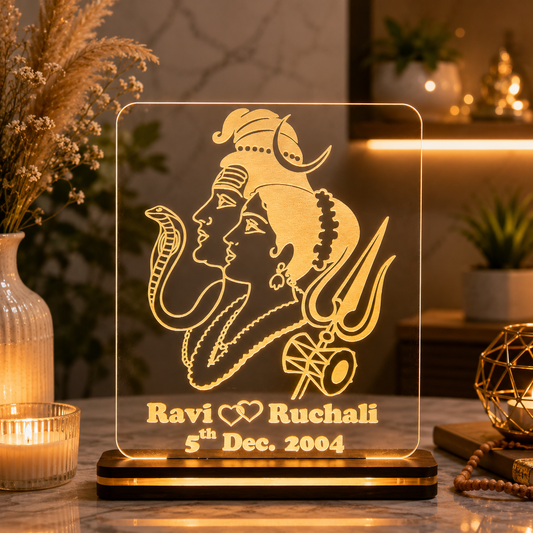 Giftationery Personalized LED Lamp - Perfect Anniversary, Birthday, Wedding, or Valentine's Day Gift for Couples & Spouses and Others (SP Design1.2)