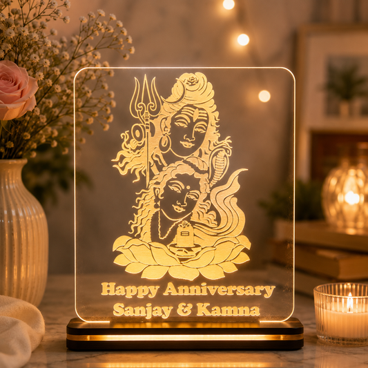 Giftationery Personalized LED Lamp - Perfect Anniversary, Birthday, Wedding, or Valentine's Day Gift for Couples & Spouses and Others (SP Design2.1)