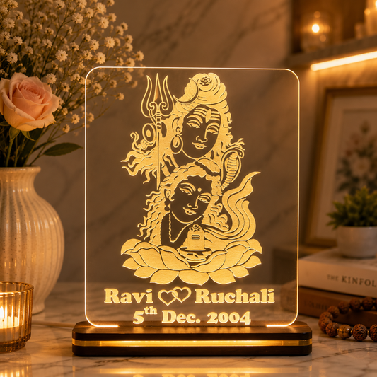Giftationery Personalized LED Lamp - Perfect Anniversary, Birthday, Wedding, or Valentine's Day Gift for Couples & Spouses and Others (SP Design2.2)
