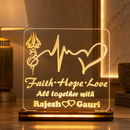 Giftationery Personalized LED Lamp - Perfect Anniversary, Birthday, Wedding, or Valentine's Day Gift for Couples & Spouses and Others (SL Design1.1)
