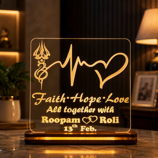 Giftationery Personalized LED Lamp - Perfect Anniversary, Birthday, Wedding, or Valentine's Day Gift for Couples & Spouses and Others (SL Design1.2)