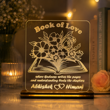 Giftationery Personalized LED Lamp - Perfect Anniversary, Birthday, Wedding, or Valentine's Day Gift for Couples & Spouses and Others (BK Design1.1)